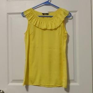 Yellow Ruffle Neck Top